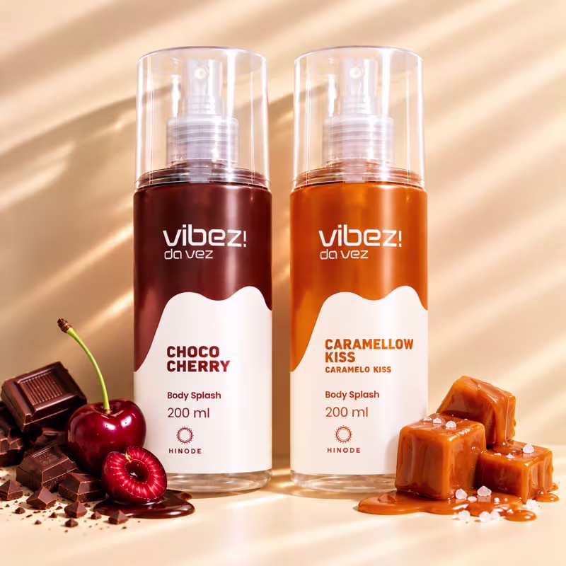 Kit 2 Body Splashes Vibez da Vez! Choco Cherry + Caramellow Kiss