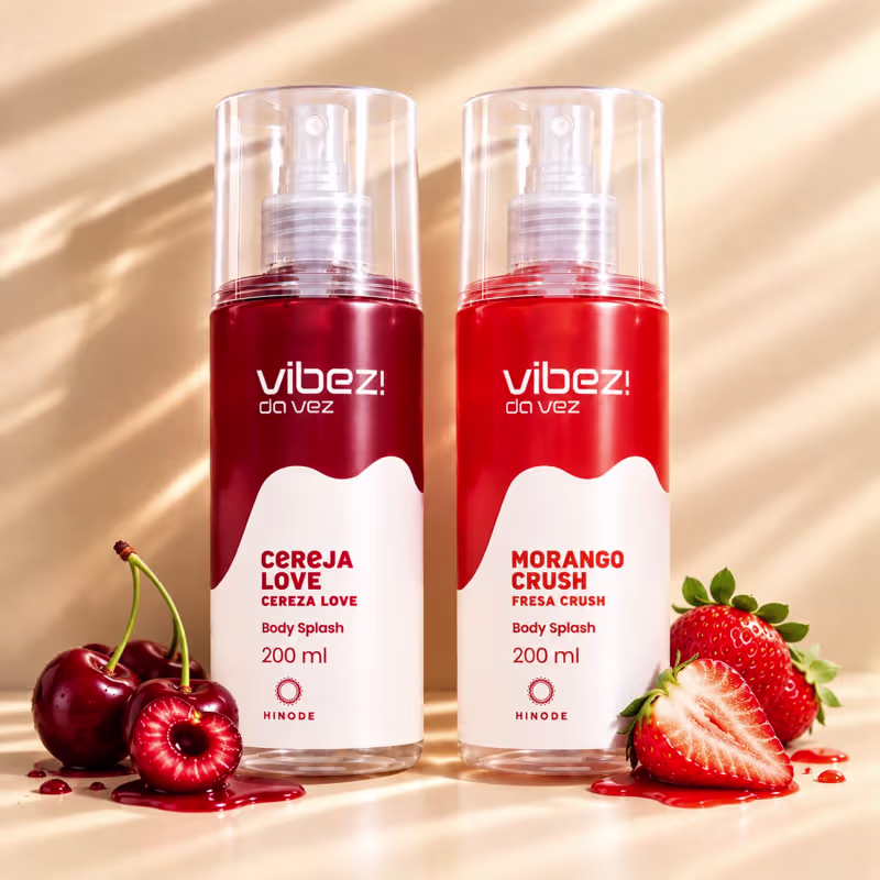 Kit 2 Body Splash Vibez da Vez! Morango Crush + Cereja Love