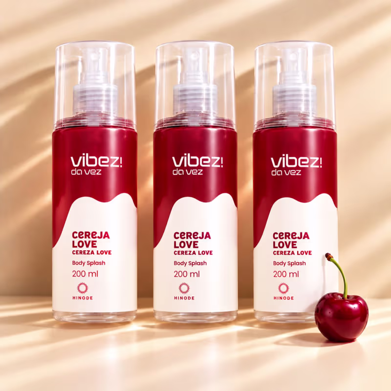 Kit 3 Body Splash Vibez da Vez! Cereja Love