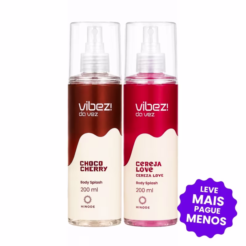Kit 2 Body Splashes Vibez da Vez! Choco Cherry + Cereja Love