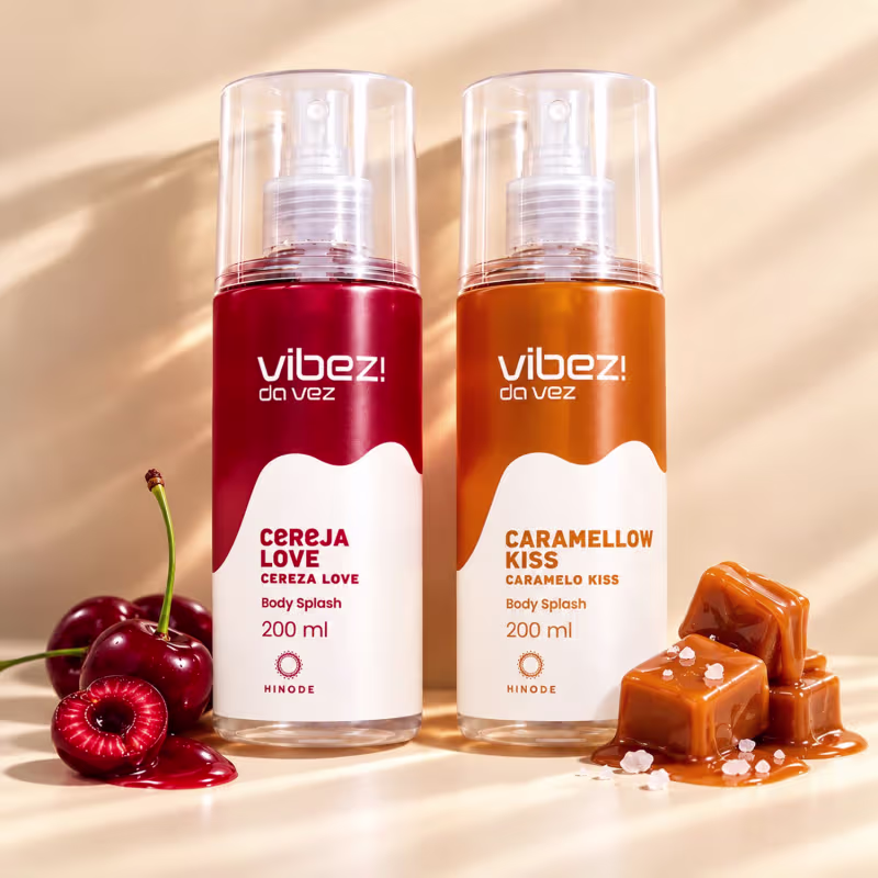 Kit 2 Body Splash Vibez da Vez! Caramellow Kiss + Cereja Love
