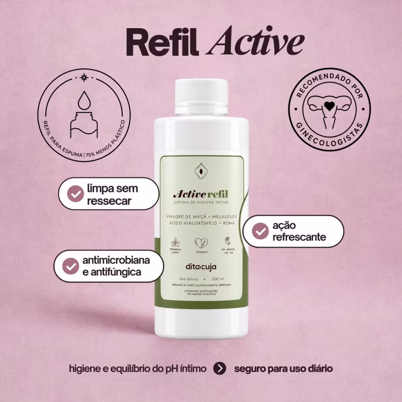 Kit Espuma Íntima Active 150mL e Refil 300mL Dita Cuja