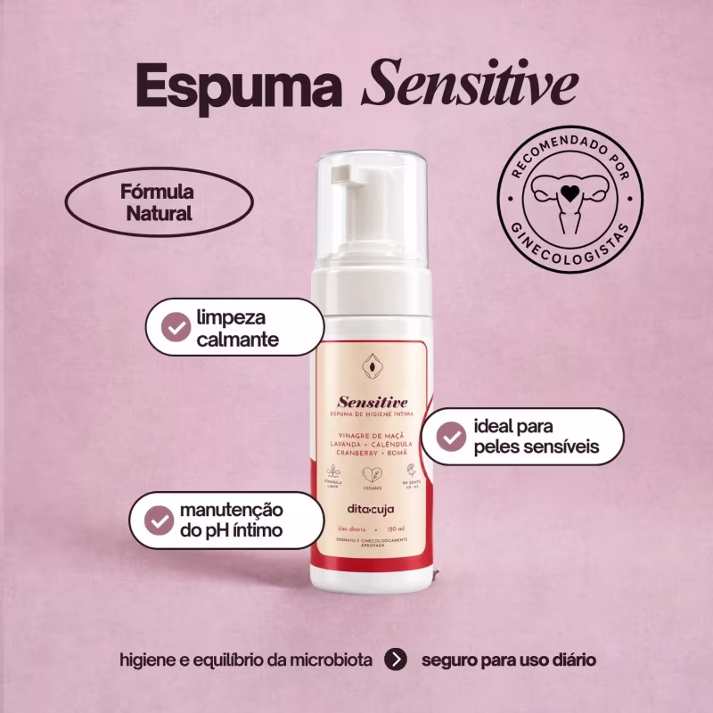 Kit Alivio Do Ressecamento Intimo Dita Cuja Espuma Sensitive, Sérum, Lub Hidratante e Colágeno Íntimo