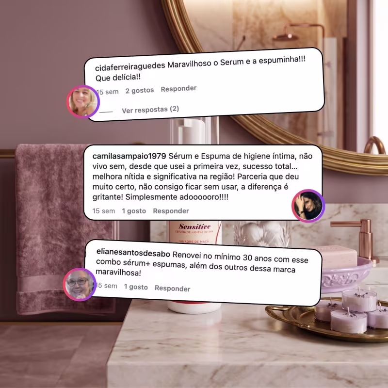 Kit Alivio Do Ressecamento Intimo Dita Cuja Espuma Sensitive, Sérum, Lub Hidratante e Colágeno Íntimo
