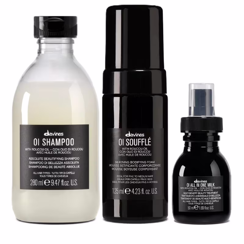 Kit Davines OI Shampoo 280ml + Soufflé 125ml + All In One Milk 50ml