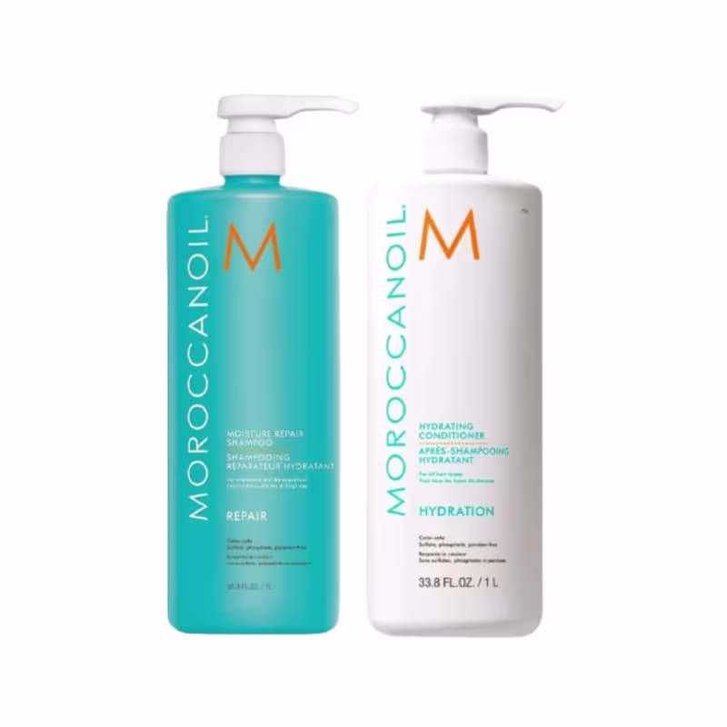 Kit Moroccanoil Hidratação - Shampoo Repair 1L + Condicionador 1L