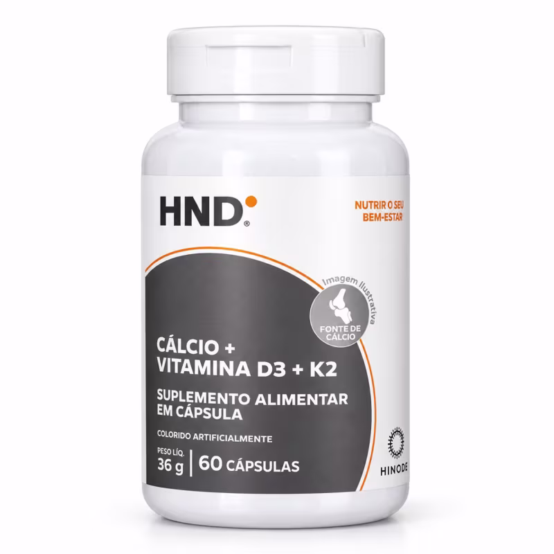 Cálcio + Vitamina D3 + K2 HND – Suplemento Alimentar 60 Cápsulas