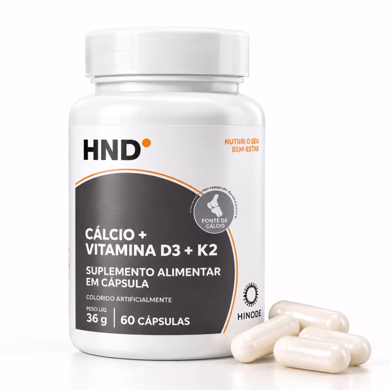 Cálcio + Vitamina D3 + K2 HND – Suplemento Alimentar 60 Cápsulas