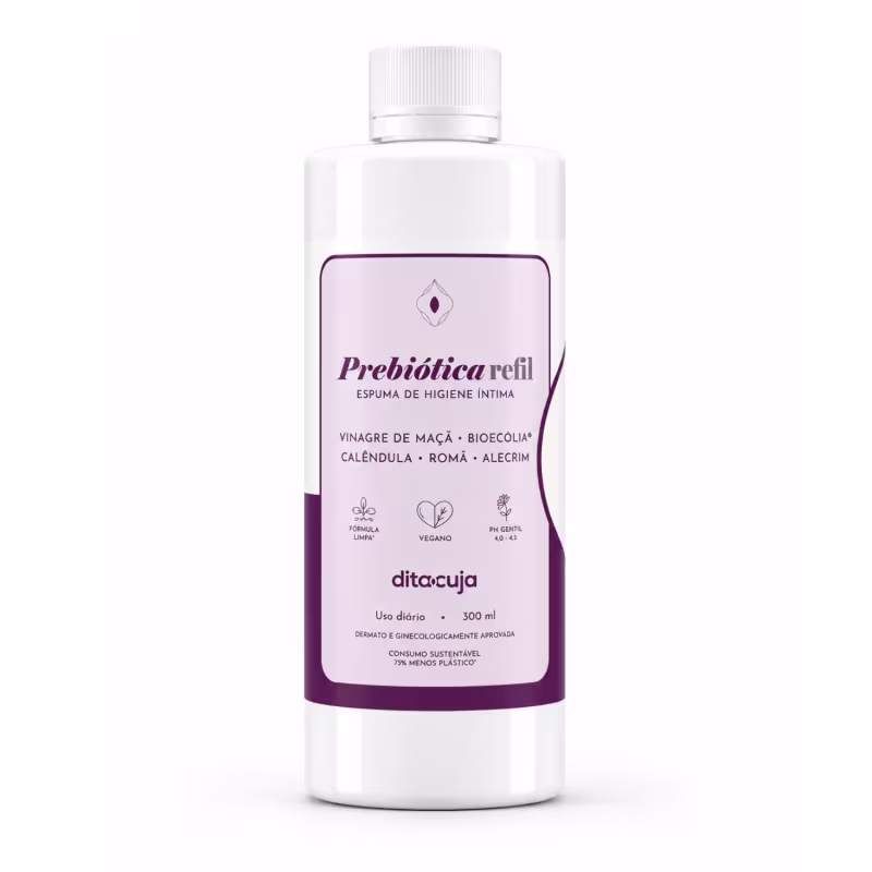 Refil Espuma Higiene Íntima Prebiótica Dita Cuja 300ml, Dita Cuja | pH e Flora Saudáveis