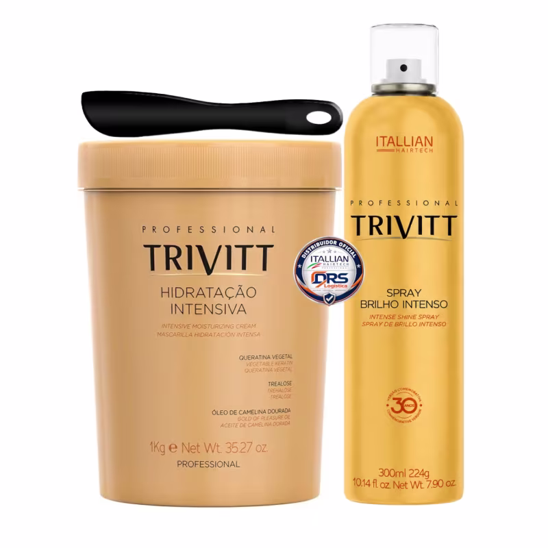Kit Trivitt Hidratação Intensiva 1Kg + Spray de Brilho Intenso 300ml – Hidratação & Brilho