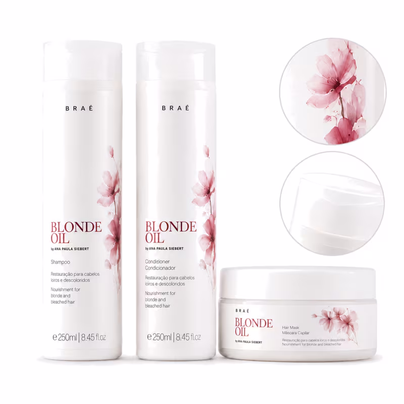 KIT Shampoo + Condicionador + Máscara Blonde Oil Braé by Ana Paula Siebert