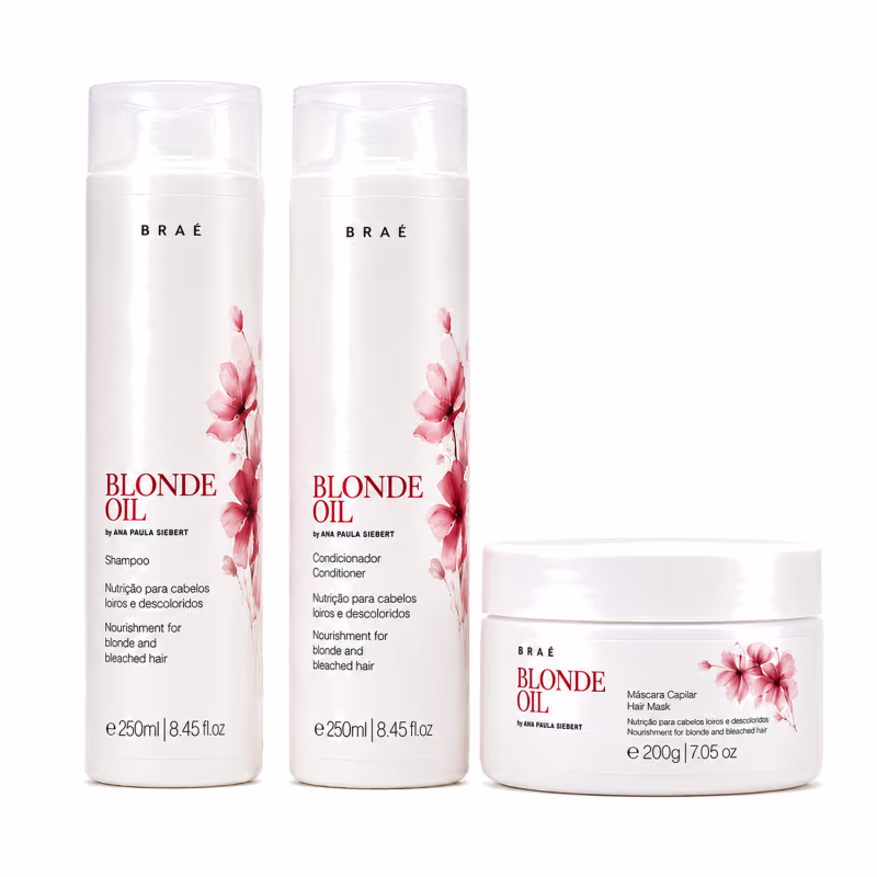 KIT Shampoo + Condicionador + Máscara Blonde Oil Braé by Ana Paula Siebert