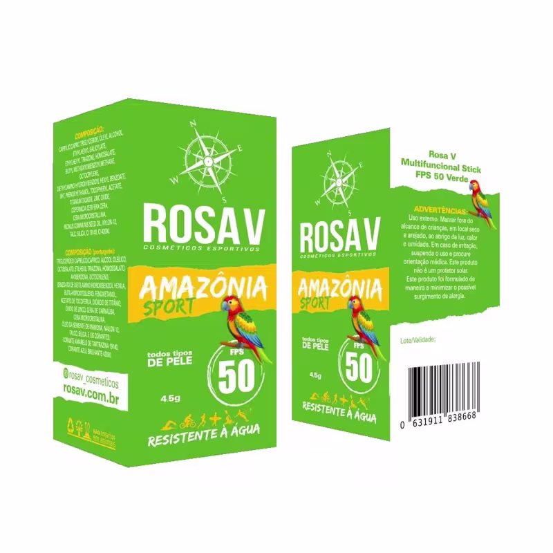 Protetor Solar Bastao Rosa dos Ventos FPS 50  Verde Amarelo  - Verde Vibrante