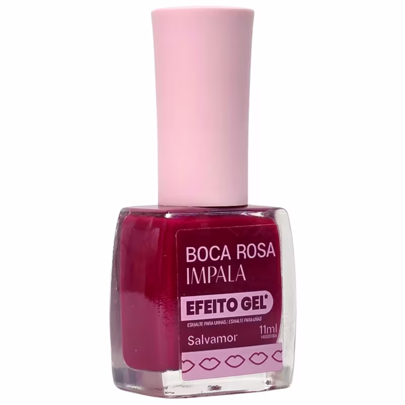 Impala Boca Rosa Esmalte Cremoso Efeito Gel Salvamor 11ml