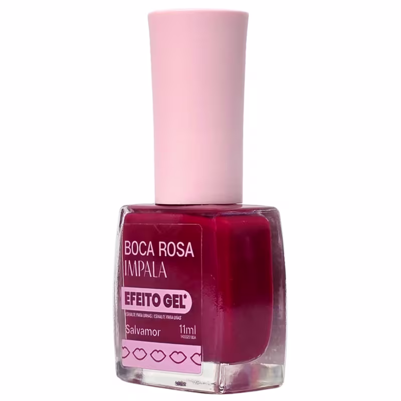 Impala Boca Rosa Esmalte Cremoso Efeito Gel Salvamor 11ml