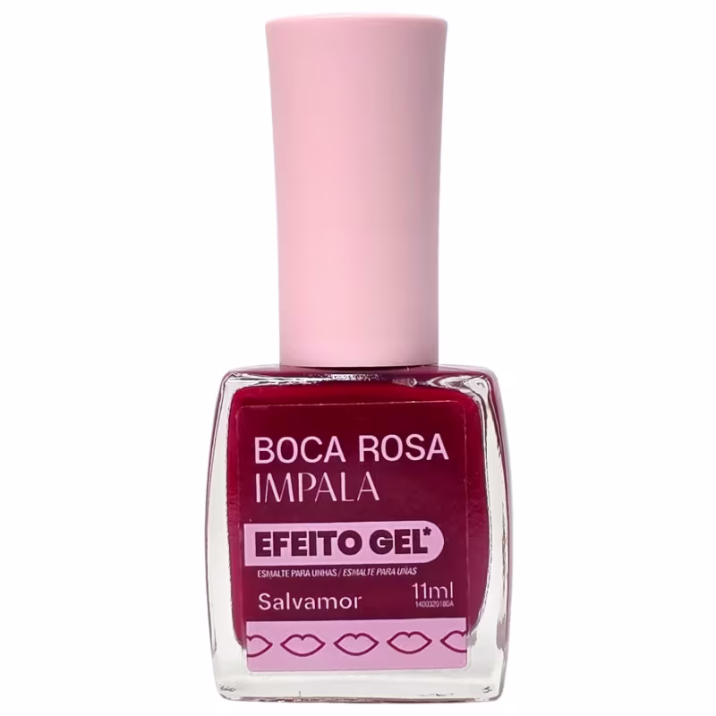Impala Boca Rosa Esmalte Cremoso Efeito Gel Salvamor 11ml