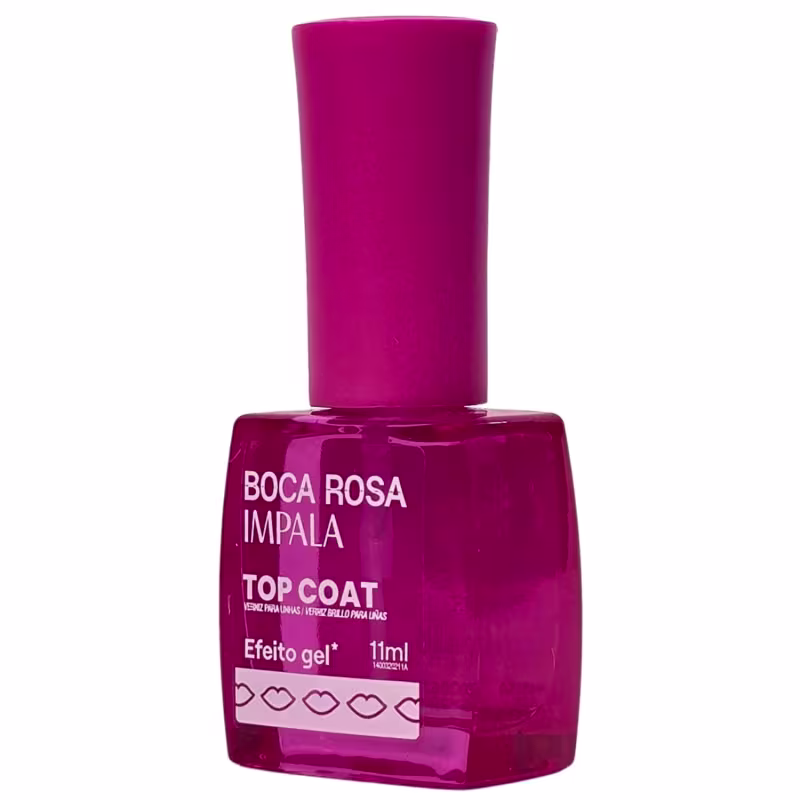 Impala Boca Rosa Top Coat Efeito Gel 11ml