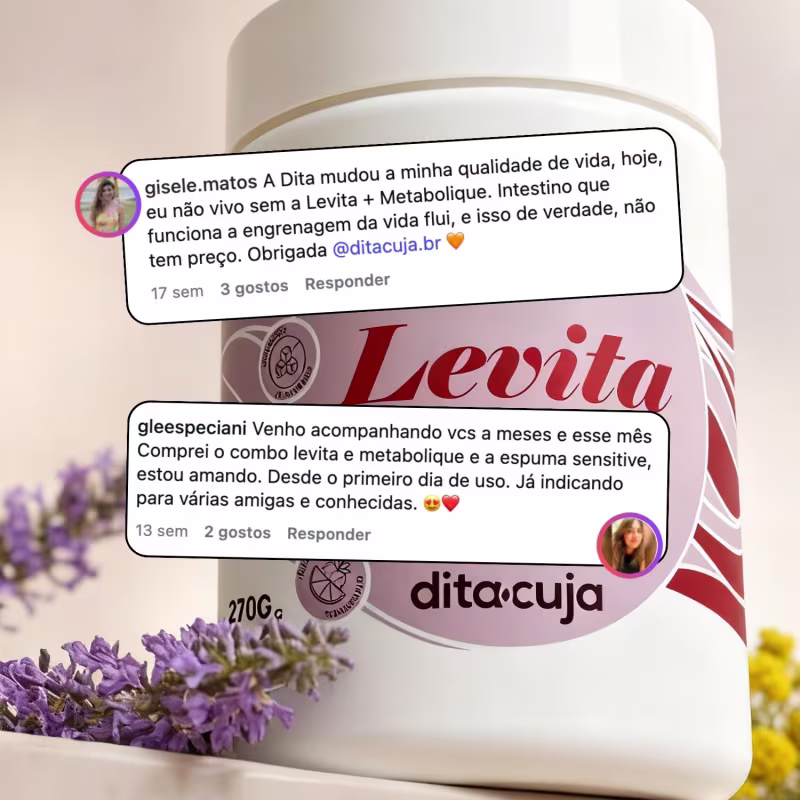 Levita Dita Cuja 270g, Fibras Prebióticas Saúde Intestinal