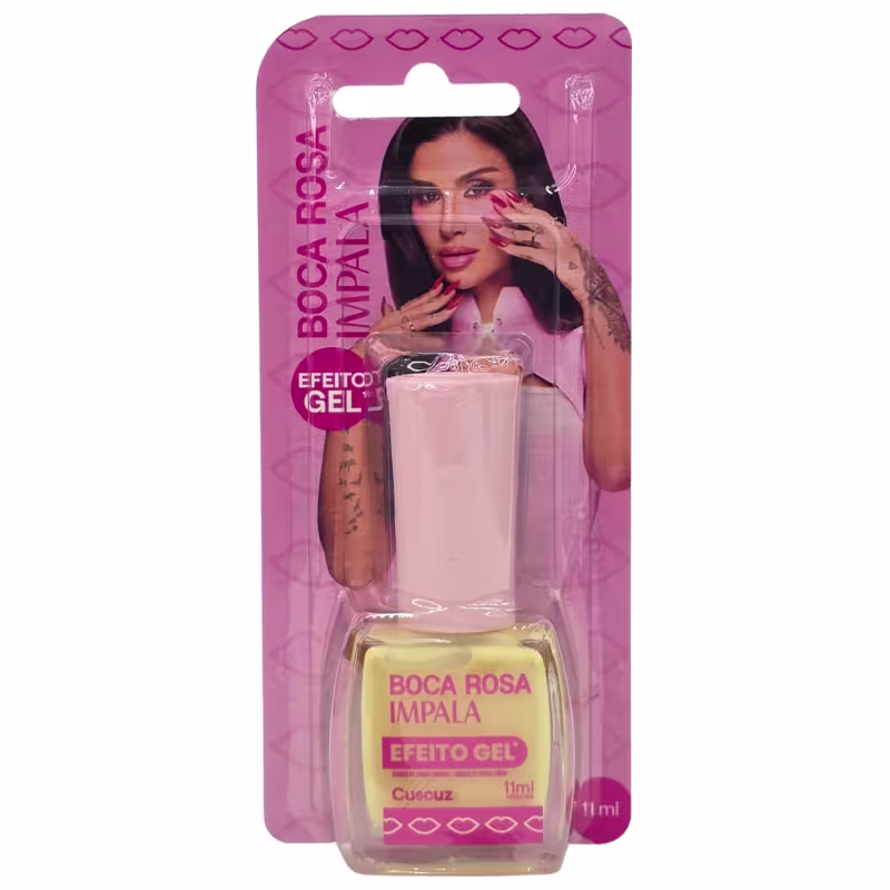 Impala Boca Rosa Esmalte Cremoso Efeito Gel Cuscuz Blister 11ml