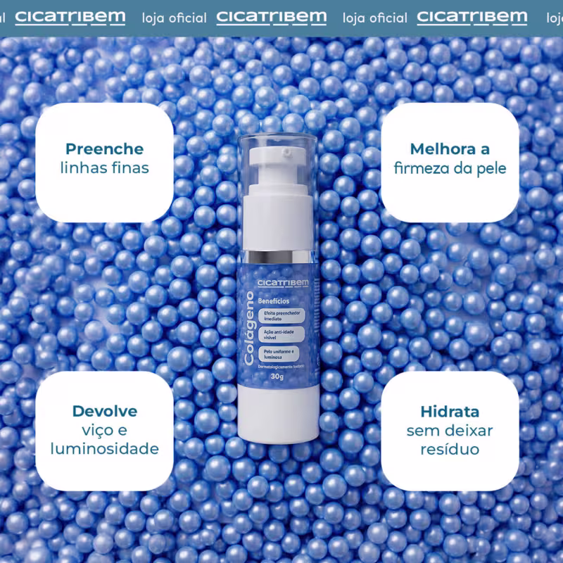 Pérolas de Colágeno Cicatribem - Sérum Facial Nanoencapsulado Preenchedor e Anti-idade