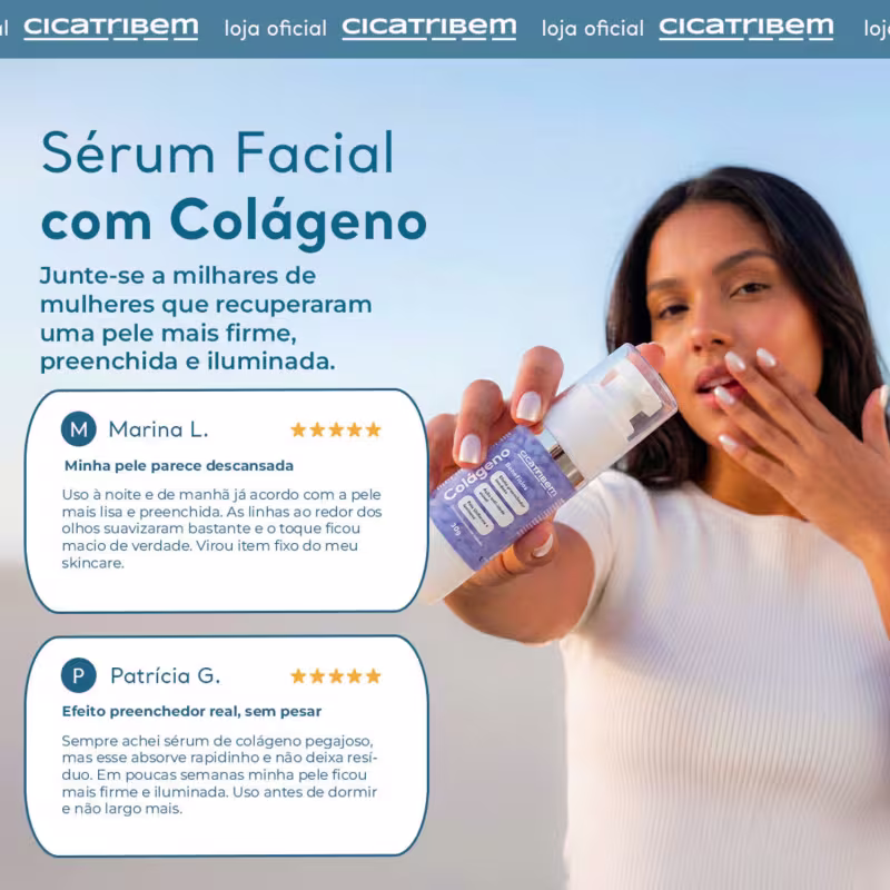 Pérolas de Colágeno Cicatribem - Sérum Facial Nanoencapsulado Preenchedor e Anti-idade