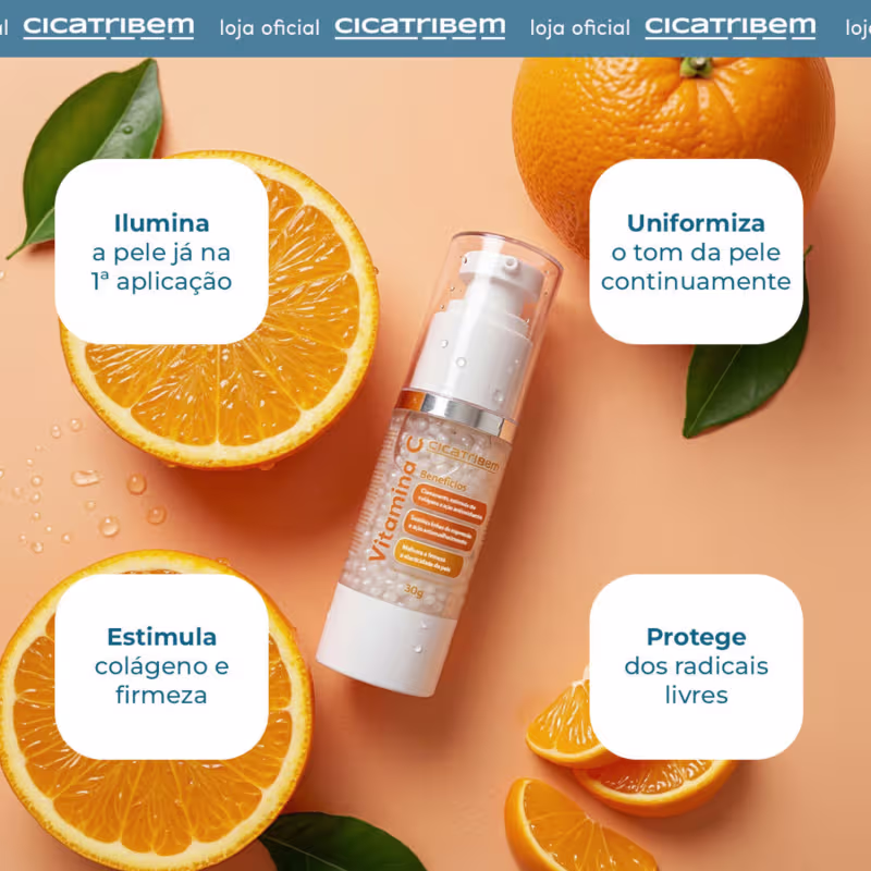 Pérolas de Vitamina C Cicatribem - Sérum Facial Nanoencapsulado Iluminador, Antioxidante, Uniformizador e Revitalizante