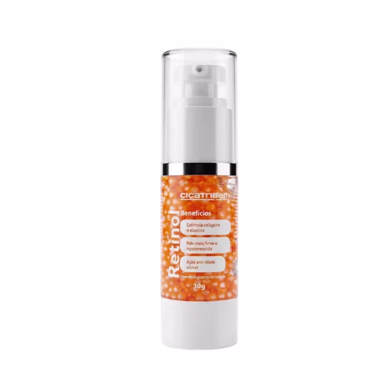 Pérolas de Retinol Cicatribem - Sérum Facial Nanoencapsulado Anti-idade, Renovador, Firmador e Suavizador de Linhas