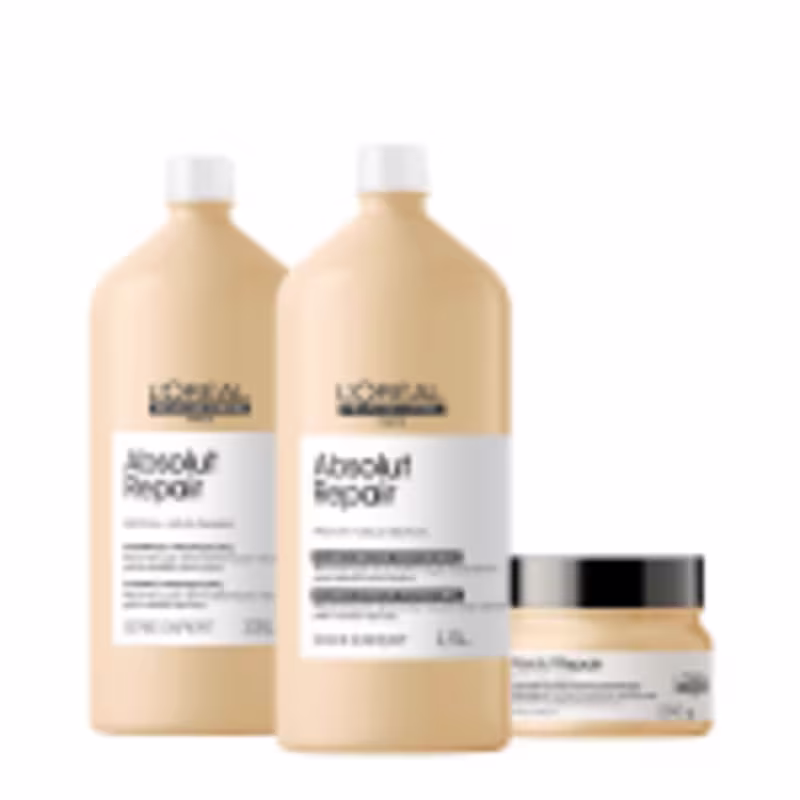 Kit L'Oréal Professionnel Absolut Repair Gold Salon Máscara P (3 produtos)