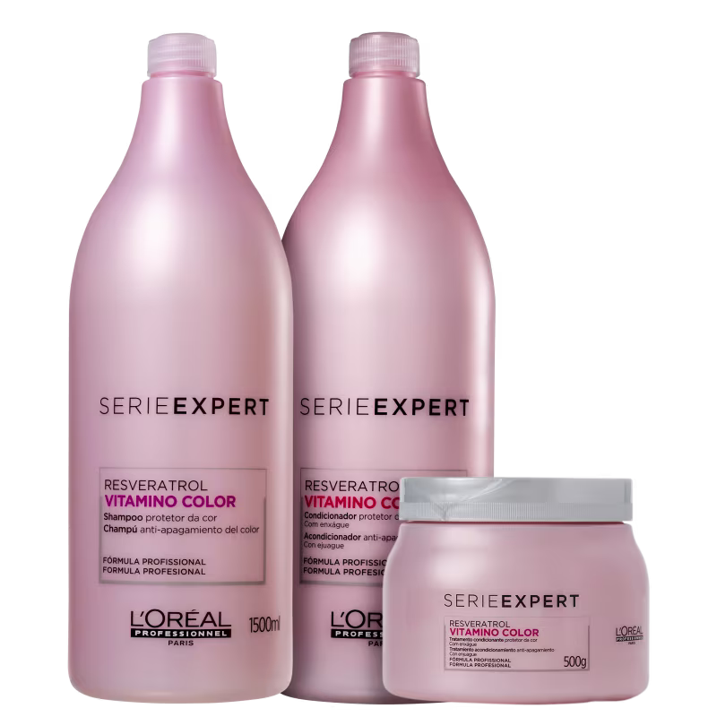 Kit L’Oréal Professionnel Serie Expert Vitamino Color Resveratrol Trio Salão (3 Produtos)