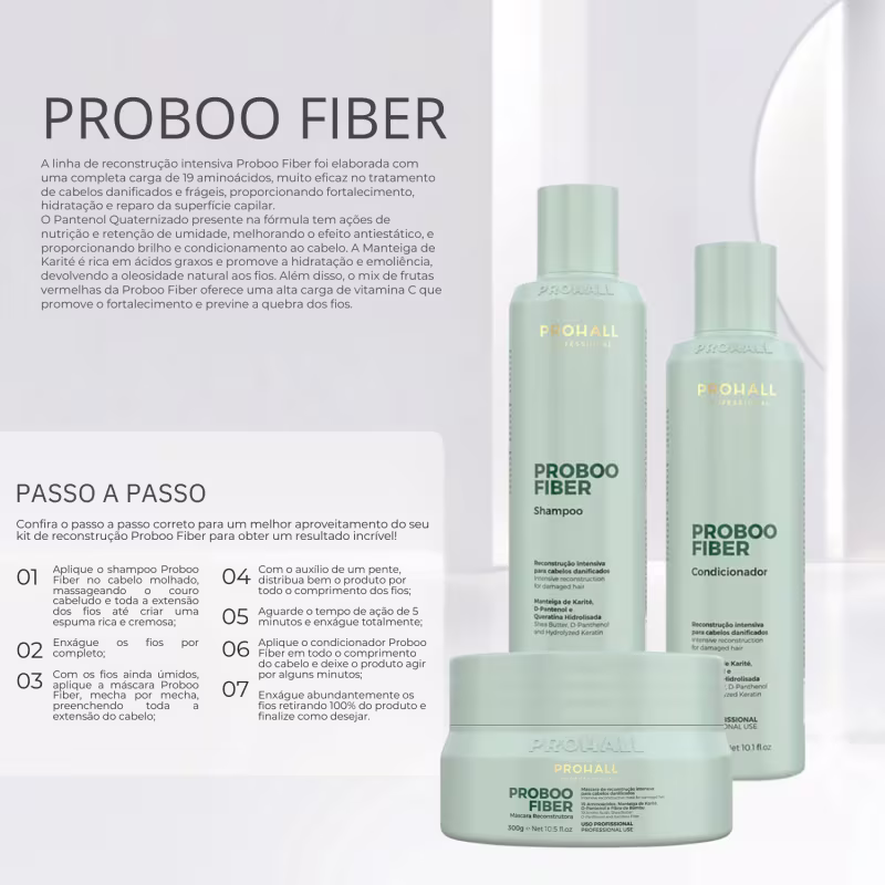 Kit Proboo Fiber: Reconstrução Intensa e Proteção Térmica UV