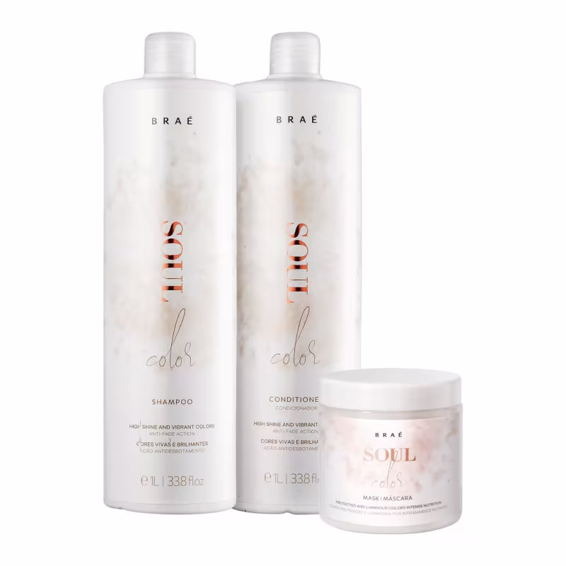 Kit Braé Soul Color Shampoo 1L + Condicionador 1L + Máscara 500g