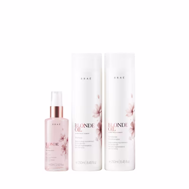 Kit Braé Blonde Oil By Ana Paula Siebert - Shampoo 250ml + Condicionador 250ml + Óleo 60ml