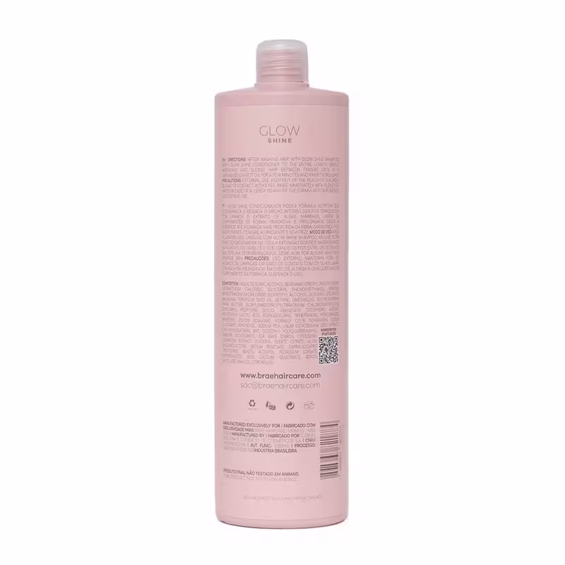 Braé Glow Shine - Shampoo 1L + Condicionador 1L + Máscara 500g + Fluído 200ml