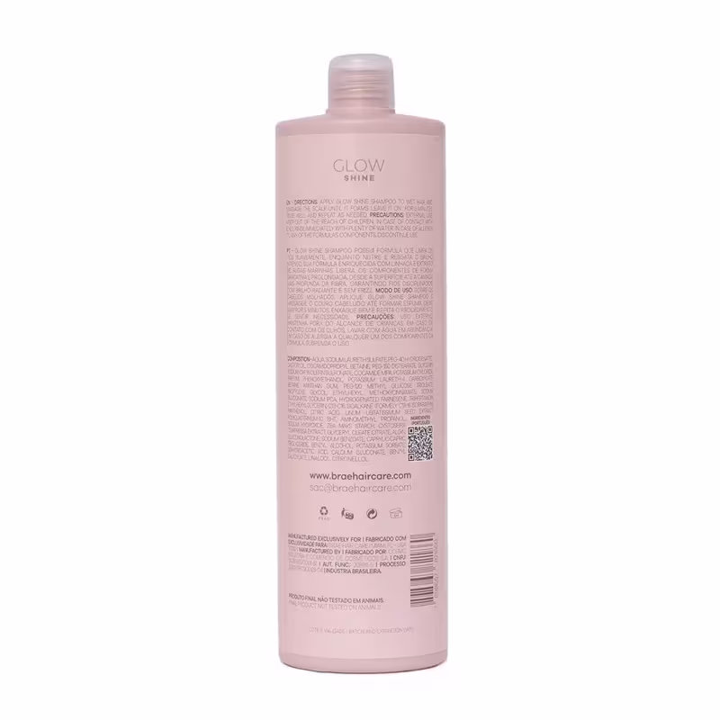 Braé Glow Shine - Shampoo 1L + Condicionador 1L + Máscara 500g + Fluído 200ml