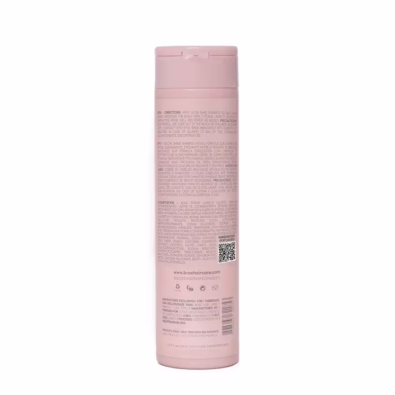 Kit Braé Glow Shine - Shampoo 250ml + Condicionador 250ml + Máscara 200g + Fluído 200ml