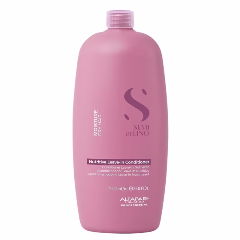 Kit Alfaparf Semi Di Lino Moisture -  Shampoo 1L + Leave in Condicionador 1L +  Máscara 500ml + Cristalli 50ml