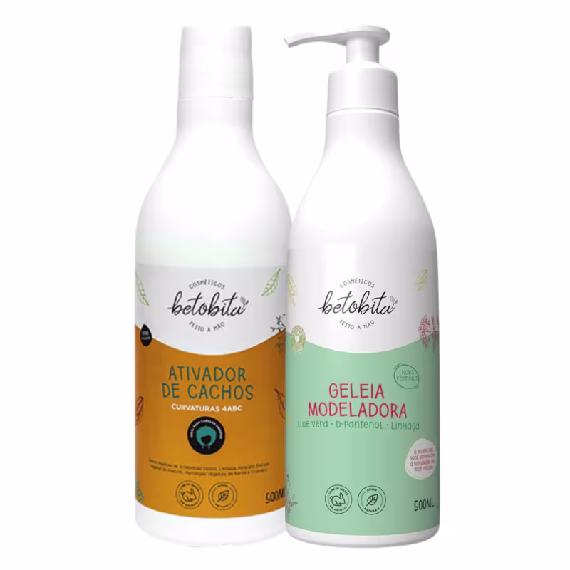 Duo Ativador de Cachos 4abc e Geleia Modeladora - BetoBita | Textura leve e efeito natural