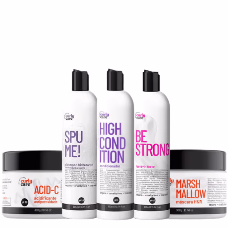 Kit Finalização e Tratamento Antiporidade - Curly Care | pH Equilibrado para Fios Saudáveis e Definidos
