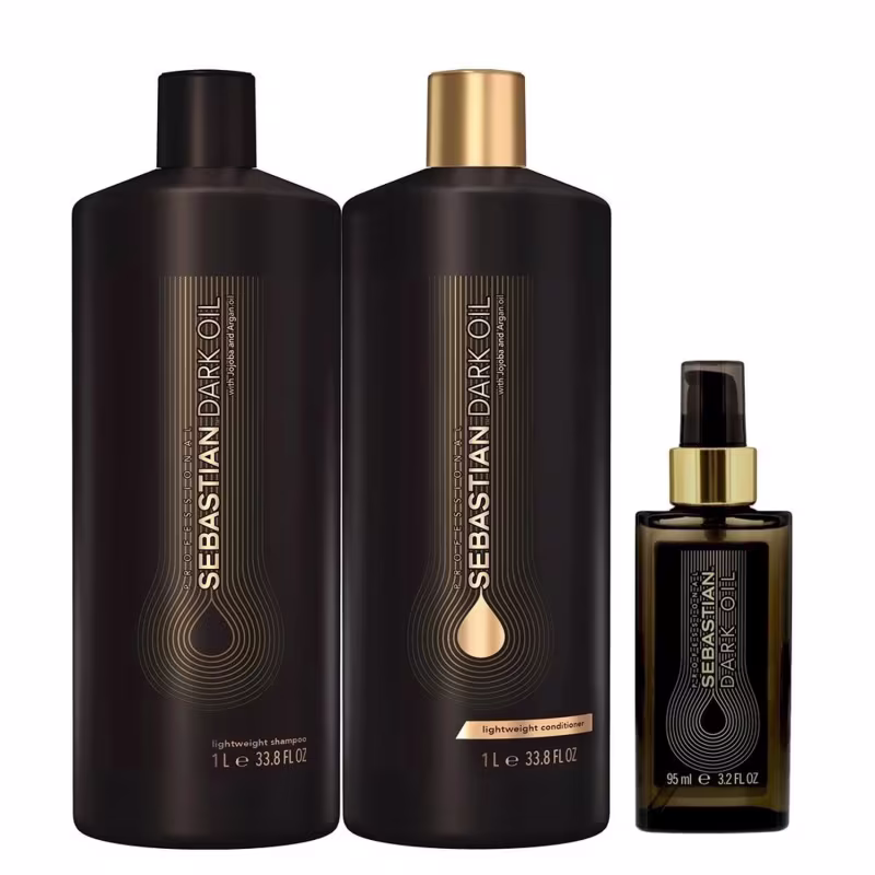 Kit Sebastian Dark Oil - Shampoo 1L + Condicionador 1L + Óleo 95ml