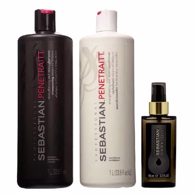 Kit Sebastian Penetraitt - Shampoo 1L + Condicionador 1L + Óleo 95ml