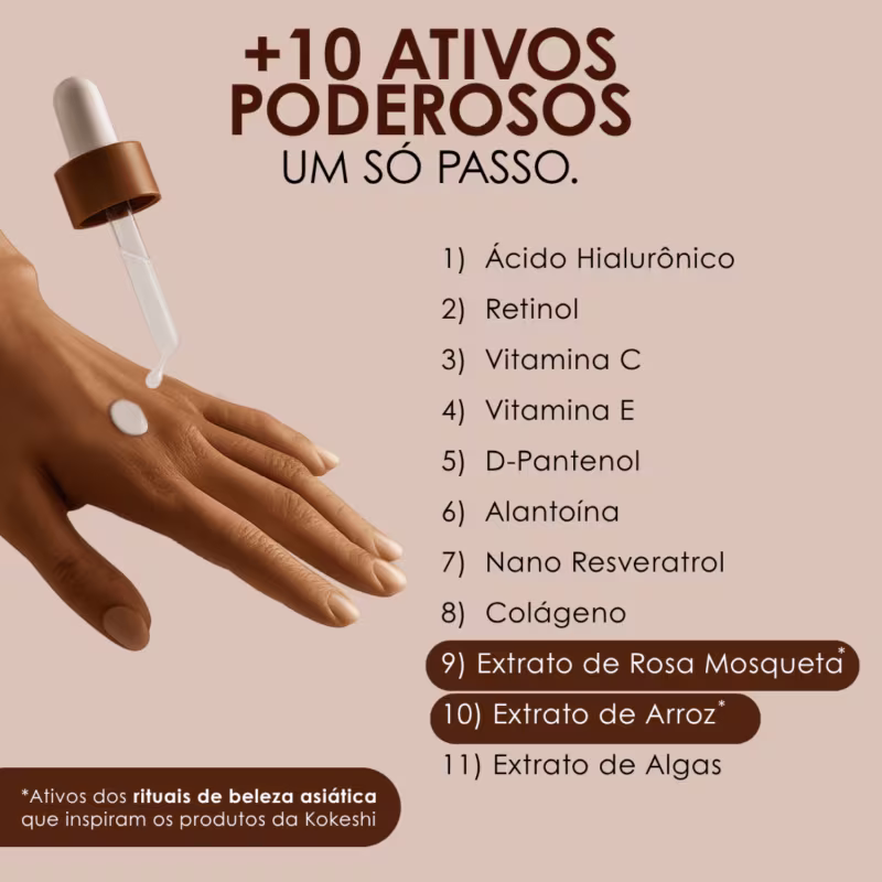 Kit Creme Facial Pele de Porcelana Sérum tudo em 1