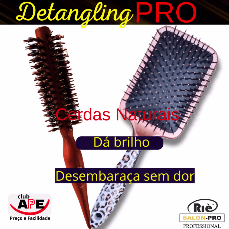 RIÈ SALON-PRO KIT 2 ESC PROF  DETANGLING 40 MM + 1 ESCOVA USO DIARIOUC RIE SALON PRO