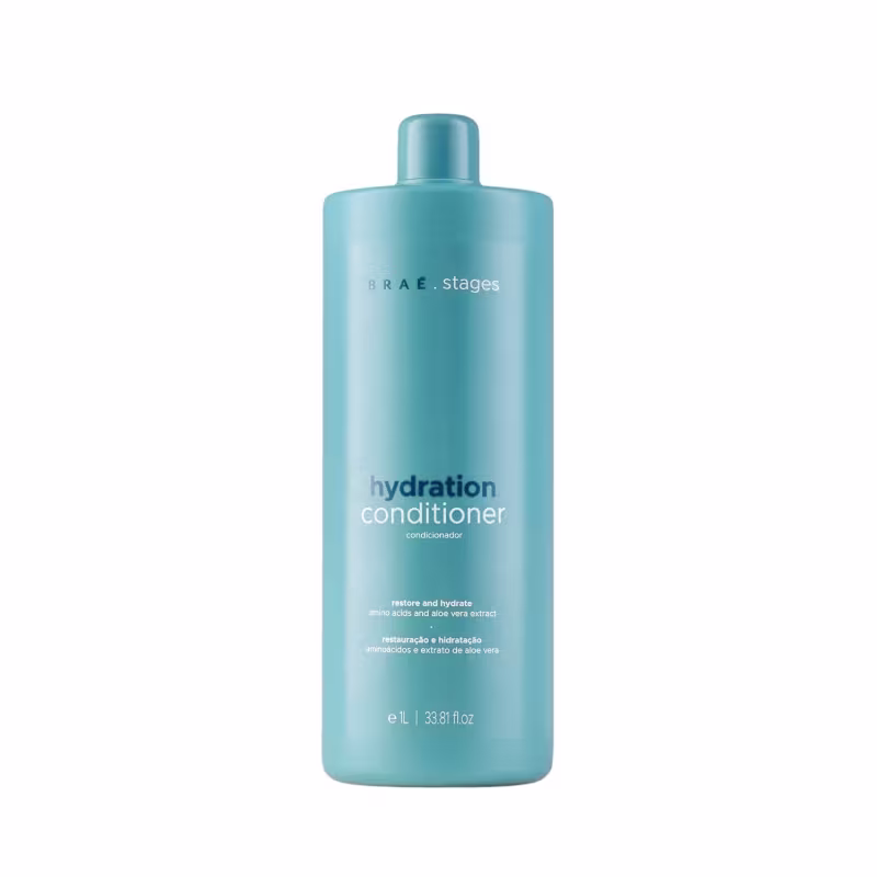 Kit Braé Stages Hydration - Shampoo 1L + Condicionador 1L + Máscara 500g + Cream Leave-in 200g