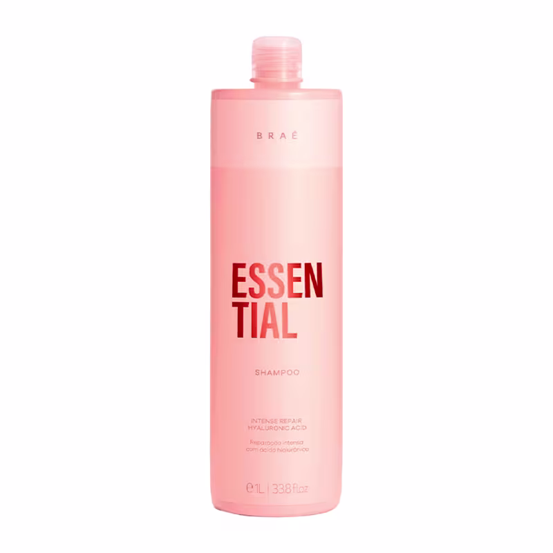 Kit Braé Essential Shampoo 1L + Condicionador 1L + Fluido Reparador 60ml