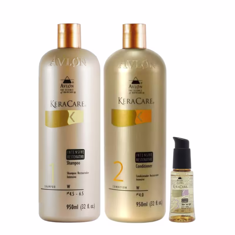 Kit Avlon KeraCare Intensive Restorative - Shampoo 950ml + Condicionador 950ml + Silken Seal 60ml