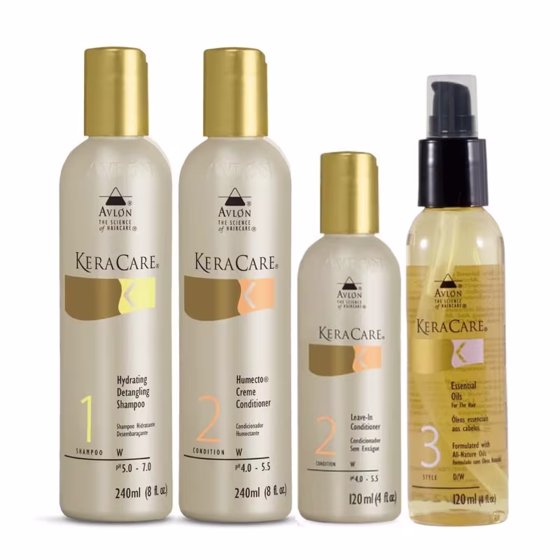 Kit Avlon KeraCare - Shampoo Hydrating 240ml + Leave-in 120ml + Óleo Essencial 120ml