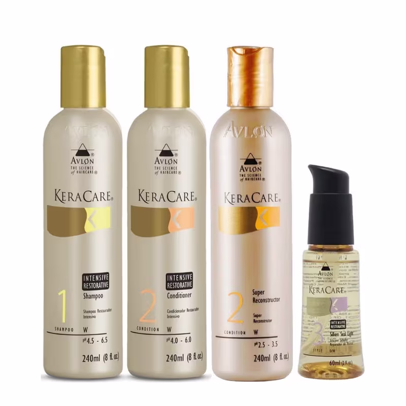 Kit Avlon KeraCare Intensive Restorative - Shampoo 240ml + Condicionador 240ml + Reconstrutor 240ml + Silken Seal 60ml