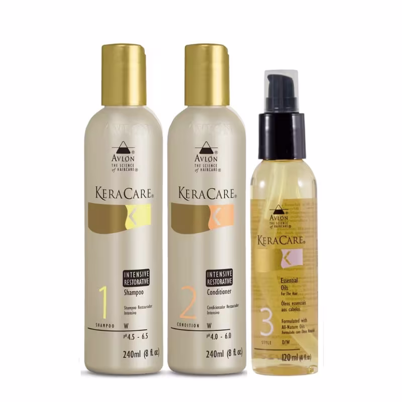 Kit Avlon KeraCare Intensive Restorative - Shampoo 240ml + Condicionador 240ml + Óleo Essencial 120ml