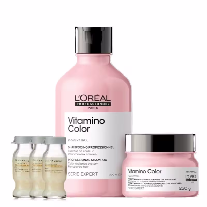 Kit L'Oréal Professionnel Serie Expert Vitamino Color Resveratrol Cortex Lipidum (5 Itens)