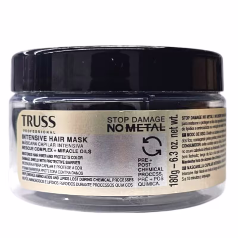 Kit Truss No Metal - Shampoo 300ml + Máscara 180g + Hair Protector 250ml + Spray Uso Obrigatório 260ml
